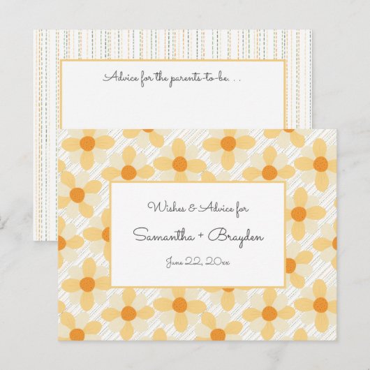 Boho Daisy Rain Baby shower Advies Kaarten (Voorkant / Achterkant)