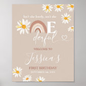 Boho Daisy Regenboog Onederful Verjaardag Welkomst Poster (Voorkant)