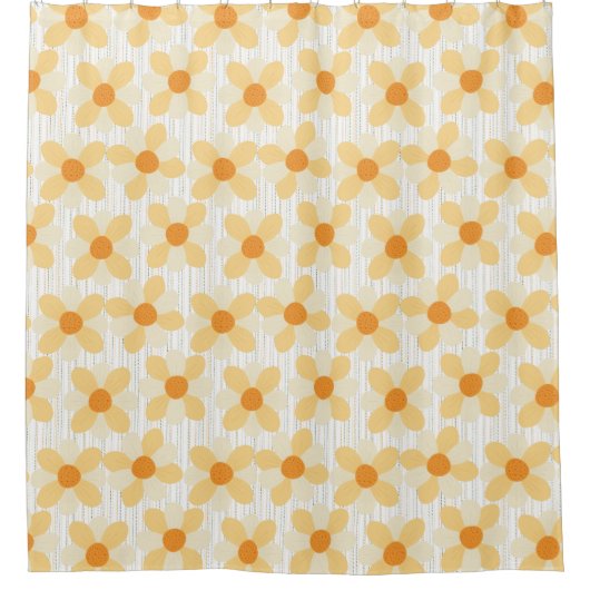 Boho Daisy regendouche gordijn (Voorkant)