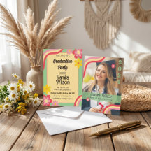 Boho Daisy Retro Salie Groen Foto Afstudeerfeest