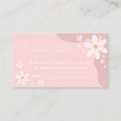 Boho Daisy Roze Baby Meisje Douche Luier Raffle Informatiekaartje (Voorkant)
