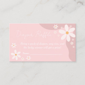 Boho Daisy Roze Baby Meisje Douche Luier Raffle Informatiekaartje