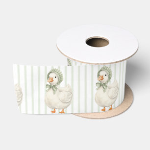 Boho Daisy Silly Goose Sage Groene Baby Shower Satijnen Lint
