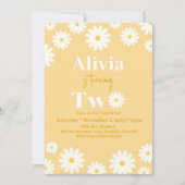 Boho Daisy Twee Bloemen Gouden Bohemian 2e Verjaar Kaart (Voorkant)