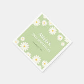 Boho Daisy Twee Bloemen Groene Bohemian 2e Verjaar Servet (Hoek)