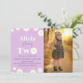 Boho Daisy Twee Bloemen Paarse Bohemen 2e Verjaard Kaart (Staand voorkant)