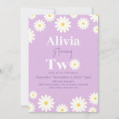 Boho Daisy Twee Bloemen Paarse Bohemen 2e Verjaard Kaart (Voorkant)