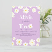 Boho Daisy Twee Bloemen Paarse Bohemen 2e Verjaard Kaart (Staand voorkant)