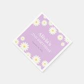 Boho Daisy Twee Bloemen Paarse Bohemen 2e Verjaard Servet (Hoek)