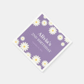 Boho Daisy Twee Bloemen Paarse Bohemen 2e Verjaard Servet (Hoek)