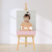 Boho Daisy Tweede Verjaardag Foto Welkomstbord Poster