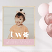 Boho Daisy Tweede Verjaardag Foto Welkomstbord Poster