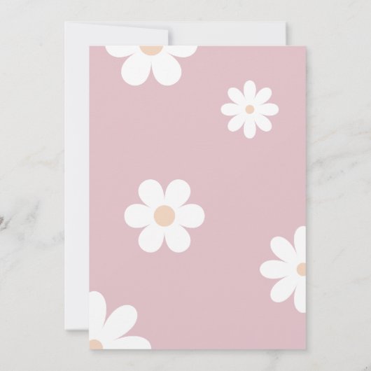 Boho Daisy Tweede Verjaardag uitnodiging (Achterkant)