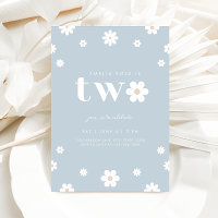 Boho Daisy Tweede Verjaardag uitnodiging