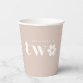 Boho Daisy Tweede Verjaardagsfeestje Papieren Beke Bekers (Voorkant)