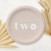 Boho Daisy Tweede Verjaardagspapier Borden Papieren Bordje