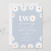 Boho Daisy Two Groovy 2e verjaardag Kaart (Voorkant)