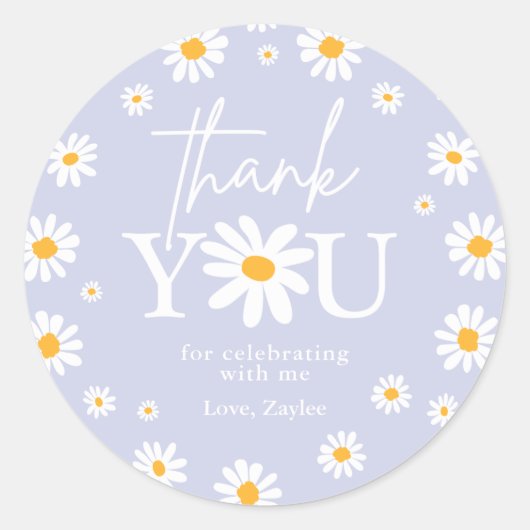 Boho Daisy Two Wild 2e verjaardag Favors Ronde Sticker (Voorkant)