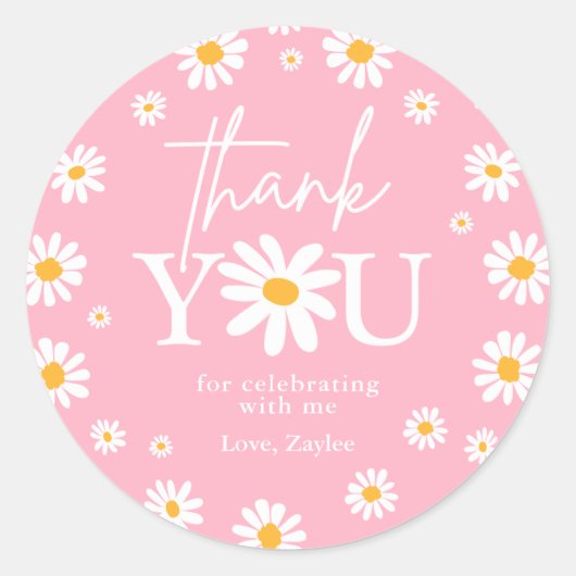 Boho Daisy Two Wild 2e verjaardag Favors Ronde Sticker