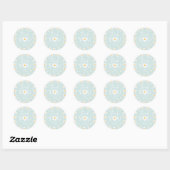 Boho Daisy Two Wild 2e verjaardag Favors Ronde Sticker (Vel)