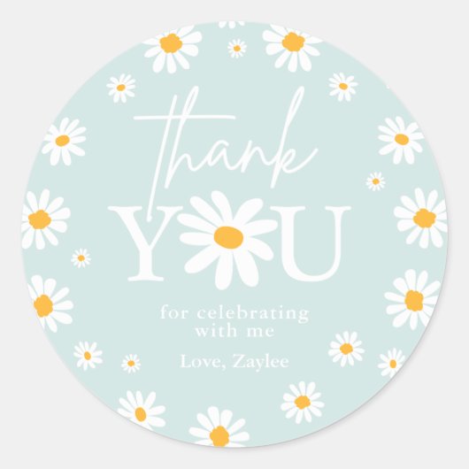 Boho Daisy Two Wild 2e verjaardag Favors Ronde Sticker (Voorkant)