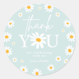 Boho Daisy Two Wild 2e verjaardag Favors Ronde Sticker
