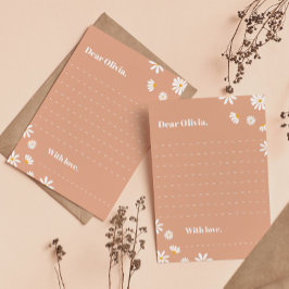 Boho Daisy Verjaardag Tijd Capsule Notitie Bericht Bedankkaart