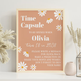 Boho Daisy Verjaardag Tijd Capsule Poster