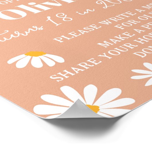 Boho Daisy Verjaardag Tijd Capsule Poster (Hoek)