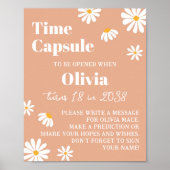 Boho Daisy Verjaardag Tijd Capsule Poster (Voorkant)