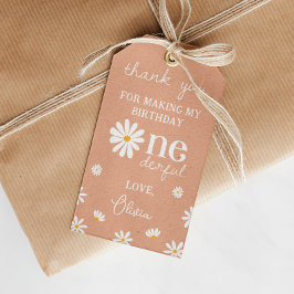 Boho Daisy Verjaardagsfeestje Bedankt Label Cadeaulabel