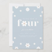 Boho Daisy vierde verjaardag uitnodiging (Voorkant)