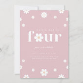 Boho Daisy vierde verjaardag uitnodiging (Voorkant)