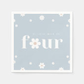 Boho Daisy Vierde Verjaardags Servet (Voorkant)