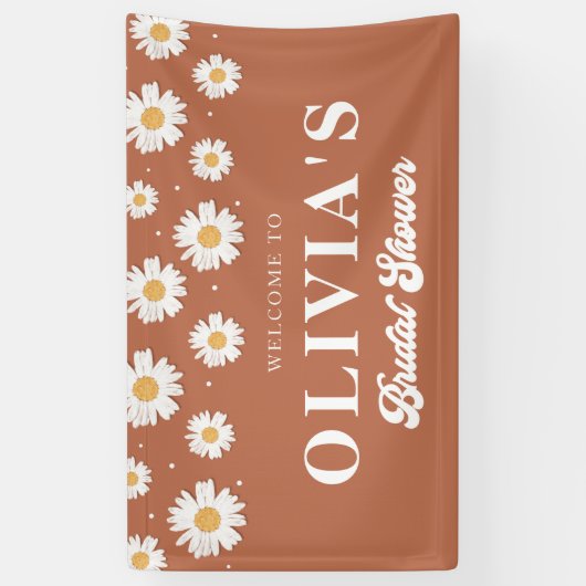 Boho Daisy Vrijgezellenfeest Welkom Spandoek (Verticaal)