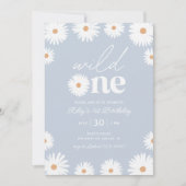 Boho Daisy Wild 1 1e verjaardag uitnodiging (Voorkant)
