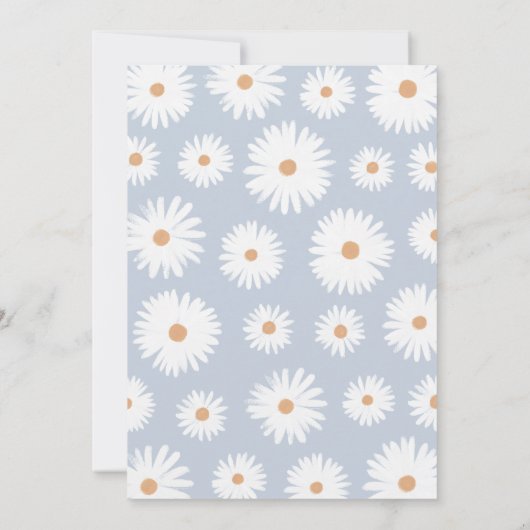 Boho Daisy Wild 1 1e verjaardag uitnodiging (Achterkant)