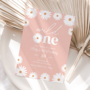Boho Daisy Wild Een eerste verjaardag Kaart