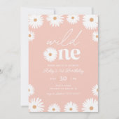 Boho Daisy Wild Een eerste verjaardag Kaart (Voorkant)
