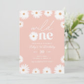 Boho Daisy Wild Een eerste verjaardag Kaart (Staand voorkant)