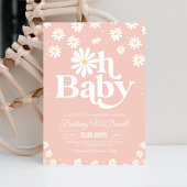 Boho Daisy Wild One 1e Verjaardagsuitnodiging Kaart