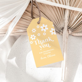 boho daisy yellow bedankt voor Gift Labels Cadeaulabel