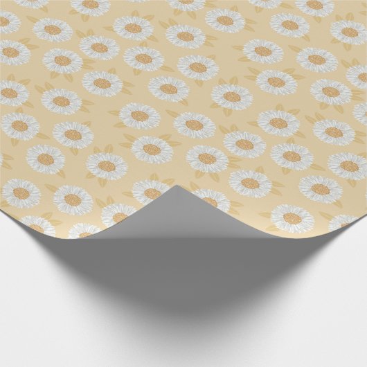 Boho Daisy Yellow Floral Baby shower Cadeaupapier (Hoek)
