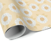 Boho Daisy Yellow Floral Baby shower Cadeaupapier (Rol Hoek)