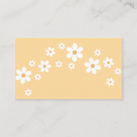 Boho daisy yellow floral Baby shower Diaper Raffle Informatiekaartje (Achterkant)