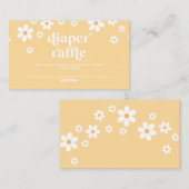 Boho daisy yellow floral Baby shower Diaper Raffle Informatiekaartje (Voorkant / Achterkant)