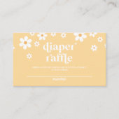 Boho daisy yellow floral Baby shower Diaper Raffle Informatiekaartje (Voorkant)