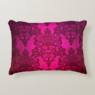 Boho Damask Deep Pink Victoriaans stijl Accent Kussen