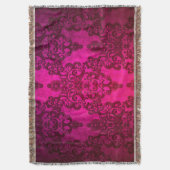 Boho Damask Diep Glanzend Roze Victoriaanse Stijl Deken (Voorkant Verticaal)