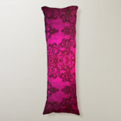 Boho Damask Diep Glanzend Roze Victoriaanse Stijl Lichaamskussen (Voorkant Verticaal)